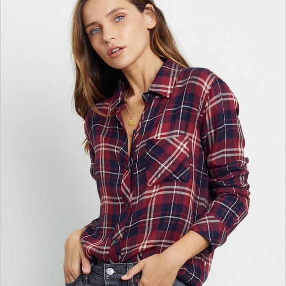 Rails | Tops | Rails Hunter Indigo Raspberry Plaid Button Down Sz M ...
